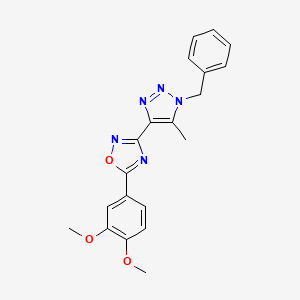 molecular formula C20H19N5O3 B2567458 3-(1-benzyl-5-methyl-1H-1,2,3-triazol-4-yl)-5-(3,4-dimethoxyphenyl)-1,2,4-oxadiazole CAS No. 1251556-80-5