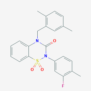 B2567461 4-(2,5-dimethylbenzyl)-2-(3-fluoro-4-methylphenyl)-2H-1,2,4-benzothiadiazin-3(4H)-one 1,1-dioxide CAS No. 893790-33-5