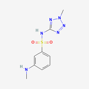 molecular formula C9H12N6O2S B2567464 N-(2-甲基-2H-1,2,3,4-四唑-5-基)-3-(甲基氨基)苯-1-磺酰胺 CAS No. 1987472-11-6