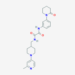 molecular formula C25H31N5O3 B2567465 N1-((1-(2-methylpyridin-4-yl)piperidin-4-yl)methyl)-N2-(3-(2-oxopiperidin-1-yl)phenyl)oxalamide CAS No. 2034468-82-9