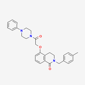 molecular formula C29H31N3O3 B2567469 2-[(4-Methylphenyl)methyl]-5-[2-oxo-2-(4-phenylpiperazin-1-yl)ethoxy]-3,4-dihydroisoquinolin-1-one CAS No. 850906-21-7
