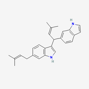 molecular formula C26H28N2 B2567470 3-[1-(1H-Indol-6-yl)-3-methylbut-2-enyl]-6-(3-methylbut-2-enyl)-1H-indole CAS No. 820965-40-0