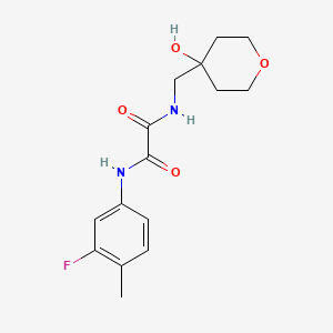molecular formula C15H19FN2O4 B2567487 N1-(3-fluoro-4-methylphenyl)-N2-((4-hydroxytetrahydro-2H-pyran-4-yl)methyl)oxalamide CAS No. 1351640-98-6