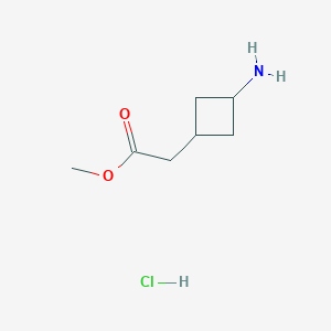 molecular formula C7H14ClNO2 B2567491 Methyl 2-(3-aminocyclobutyl)acetate hydrochloride CAS No. 2126163-26-4