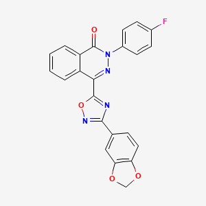 molecular formula C23H13FN4O4 B2567492 4-[3-(1,3-benzodioxol-5-yl)-1,2,4-oxadiazol-5-yl]-2-(4-fluorophenyl)phthalazin-1(2H)-one CAS No. 1207056-67-4