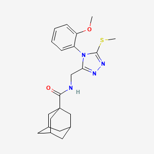 molecular formula C22H28N4O2S B2567494 N-[[4-(2-methoxyphenyl)-5-methylsulfanyl-1,2,4-triazol-3-yl]methyl]adamantane-1-carboxamide CAS No. 476440-06-9