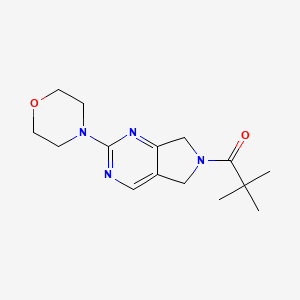 molecular formula C15H22N4O2 B2567502 2,2-二甲基-1-(2-吗啉-5H-吡咯并[3,4-d]嘧啶-6(7H)-基)丙-1-酮 CAS No. 2034612-85-4