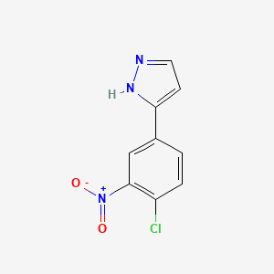 molecular formula C9H6ClN3O2 B2567511 5-(4-chloro-3-nitrophenyl)-1H-pyrazole CAS No. 240115-85-9