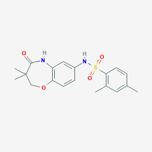 molecular formula C19H22N2O4S B2567512 N-(3,3-dimethyl-4-oxo-2,3,4,5-tetrahydrobenzo[b][1,4]oxazepin-7-yl)-2,4-dimethylbenzenesulfonamide CAS No. 922133-45-7