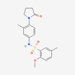 molecular formula C19H22N2O4S B2567519 2-methoxy-5-methyl-N-(3-methyl-4-(2-oxopyrrolidin-1-yl)phenyl)benzenesulfonamide CAS No. 941958-32-3