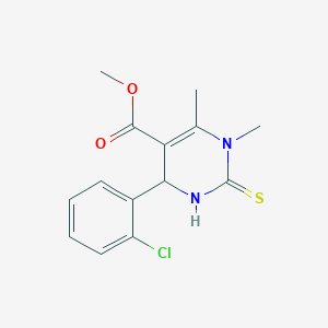 molecular formula C14H15ClN2O2S B256752 Methyl 4-(2-chlorophenyl)-1,6-dimethyl-2-thioxo-1,2,3,4-tetrahydro-5-pyrimidinecarboxylate 