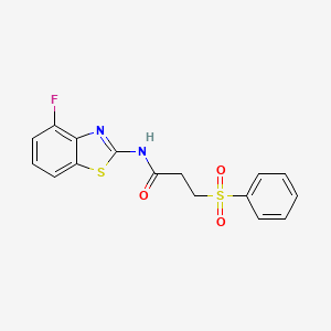 molecular formula C16H13FN2O3S2 B2567520 3-(benzenesulfonyl)-N-(4-fluoro-1,3-benzothiazol-2-yl)propanamide CAS No. 892843-91-3