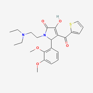 molecular formula C23H28N2O5S B2567521 1-(2-(diethylamino)ethyl)-5-(2,3-dimethoxyphenyl)-3-hydroxy-4-(thiophene-2-carbonyl)-1H-pyrrol-2(5H)-one CAS No. 636989-65-6