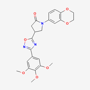 1-(2,3-Dihydro-1,4-benzodioxin-6-yl)-4-[3-(3,4,5-trimethoxyphenyl)-1,2,4-oxadiazol-5-yl]-2-pyrrolidinone