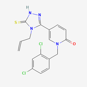molecular formula C17H14Cl2N4OS B2567530 5-(4-allyl-5-sulfanyl-4H-1,2,4-triazol-3-yl)-1-(2,4-dichlorobenzyl)-2(1H)-pyridinone CAS No. 477853-13-7