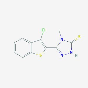 molecular formula C11H8ClN3S2 B256754 3-(3-chloro-1-benzothiophen-2-yl)-4-methyl-1H-1,2,4-triazole-5-thione 