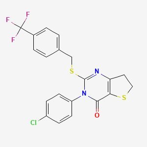 3-(4-chlorophenyl)-2-((4-(trifluoromethyl)benzyl)thio)-6,7-dihydrothieno[3,2-d]pyrimidin-4(3H)-one