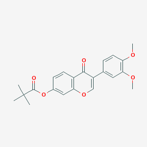 molecular formula C22H22O6 B2567543 3-(3,4-dimethoxyphenyl)-4-oxo-4H-chromen-7-yl 2,2-dimethylpropanoate CAS No. 738601-21-3