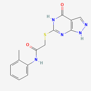 2-((4-oxo-4,5-dihydro-1H-pyrazolo[3,4-d]pyrimidin-6-yl)thio)-N-(o-tolyl)acetamide