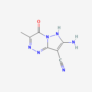 molecular formula C7H6N6O B2567558 7-氨基-3-甲基-4-氧代-1,4-二氢吡唑并[5,1-c][1,2,4]三嗪-8-腈 CAS No. 16077-56-8