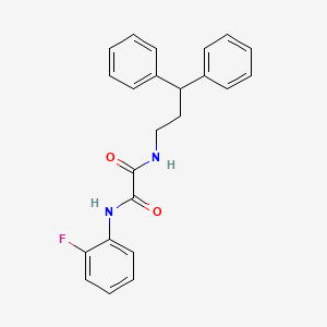 molecular formula C23H21FN2O2 B2567578 N1-(3,3-diphenylpropyl)-N2-(2-fluorophenyl)oxalamide CAS No. 941962-96-5