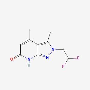 molecular formula C10H11F2N3O B2567589 2-(2,2-Difluoroethyl)-3,4-dimethyl-2H-pyrazolo[3,4-b]pyridin-6(7H)-one CAS No. 1018163-56-8