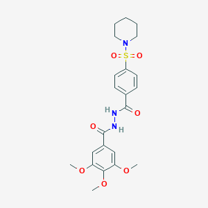 molecular formula C22H27N3O7S B256759 3,4,5-trimethoxy-N'-[4-(1-piperidinylsulfonyl)benzoyl]benzohydrazide 