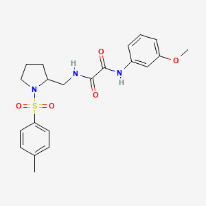 molecular formula C21H25N3O5S B2567594 N1-(3-甲氧基苯基)-N2-((1-甲苯磺酰基吡咯烷-2-基)甲基)草酰胺 CAS No. 887862-16-0