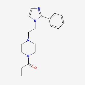 molecular formula C18H24N4O B2567597 1-(4-(2-(2-phenyl-1H-imidazol-1-yl)ethyl)piperazin-1-yl)propan-1-one CAS No. 1396768-57-2