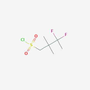 molecular formula C6H11ClF2O2S B2567600 3,3-Difluoro-2,2-dimethylbutane-1-sulfonyl chloride CAS No. 2021376-74-7