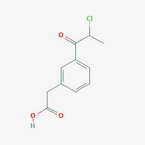 molecular formula C11H11ClO3 B2567602 2-[3-(2-Chloropropanoyl)phenyl]acetic acid CAS No. 99657-35-9