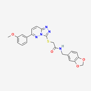 molecular formula C22H19N5O4S B2567610 N-(苯并[d][1,3]二氧杂环戊-5-基甲基)-2-((6-(3-甲氧基苯基)-[1,2,4]三唑并[4,3-b]哒嗪-3-基)硫代)乙酰胺 CAS No. 894061-99-5