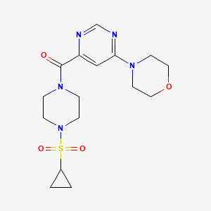 molecular formula C16H23N5O4S B2567611 (4-(Cyclopropylsulfonyl)piperazin-1-yl)(6-morpholinopyrimidin-4-yl)methanone CAS No. 1903285-88-0