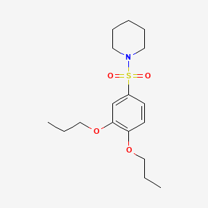 molecular formula C17H27NO4S B2567614 [(3,4-Dipropoxyphenyl)sulfonyl]piperidine CAS No. 1206129-58-9