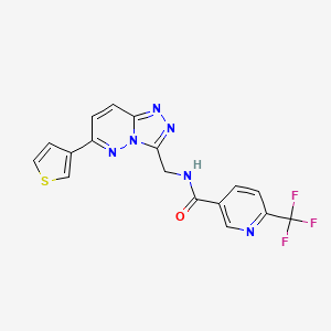molecular formula C17H11F3N6OS B2567617 N-((6-(thiophen-3-yl)-[1,2,4]triazolo[4,3-b]pyridazin-3-yl)methyl)-6-(trifluoromethyl)nicotinamide CAS No. 1903631-56-0