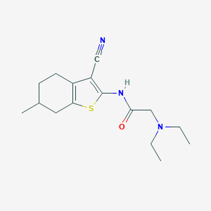 molecular formula C16H23N3OS B256762 N-(3-cyano-6-methyl-4,5,6,7-tetrahydro-1-benzothiophen-2-yl)-2-(diethylamino)acetamide 