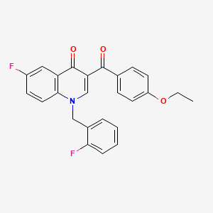 molecular formula C25H19F2NO3 B2567620 3-(4-Ethoxybenzoyl)-6-fluoro-1-[(2-fluorophenyl)methyl]-1,4-dihydroquinolin-4-one CAS No. 904433-15-4