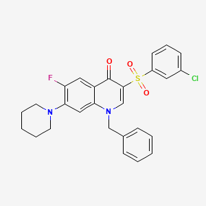 1-benzyl-3-[(3-chlorophenyl)sulfonyl]-6-fluoro-7-piperidin-1-ylquinolin-4(1H)-one