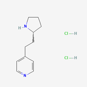 B2567636 4-[2-[(2S)-Pyrrolidin-2-yl]ethyl]pyridine;dihydrochloride CAS No. 2418595-49-8