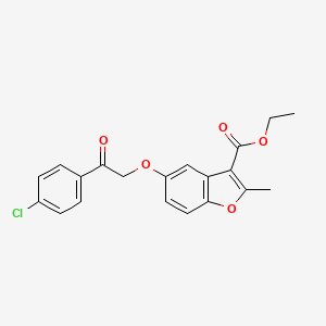 molecular formula C20H17ClO5 B2567638 Ethyl 5-[2-(4-chlorophenyl)-2-oxoethoxy]-2-methyl-1-benzofuran-3-carboxylate CAS No. 308296-55-1