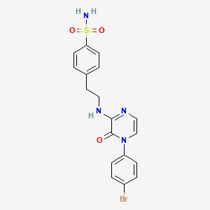 molecular formula C18H17BrN4O3S B2567646 4-(2-((4-(4-Bromophenyl)-3-oxo-3,4-dihydropyrazin-2-yl)amino)ethyl)benzenesulfonamide CAS No. 941934-80-1