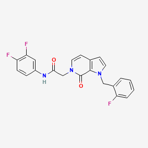 molecular formula C22H16F3N3O2 B2567652 N-(3,4-difluorophenyl)-2-[1-(2-fluorobenzyl)-7-oxo-1,7-dihydro-6H-pyrrolo[2,3-c]pyridin-6-yl]acetamide CAS No. 1286703-13-6
