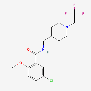 molecular formula C16H20ClF3N2O2 B2567653 5-Chloro-2-methoxy-N-[[1-(2,2,2-trifluoroethyl)piperidin-4-yl]methyl]benzamide CAS No. 2310102-07-7