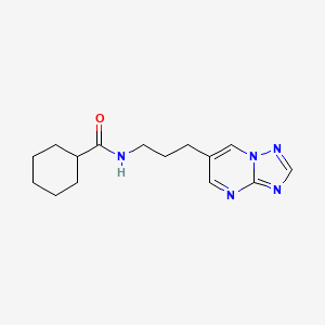 N-(3-([1,2,4]triazolo[1,5-a]pyrimidin-6-yl)propyl)cyclohexanecarboxamide