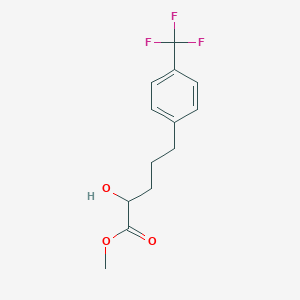 molecular formula C13H15F3O3 B2567665 Methyl 2-hydroxy-5-[4-(trifluoromethyl)phenyl]pentanoate CAS No. 1864073-37-9