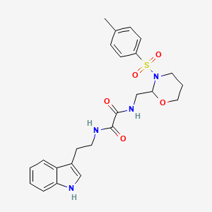 N-[2-(1H-indol-3-yl)ethyl]-N''-[(3-tosyl-1,3-oxazinan-2-yl)methyl]oxamide