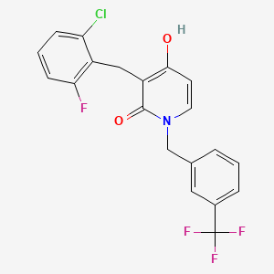 molecular formula C20H14ClF4NO2 B2567672 3-(2-氯-6-氟苄基)-4-羟基-1-[3-(三氟甲基)苄基]-2(1H)-吡啶酮 CAS No. 477860-63-2