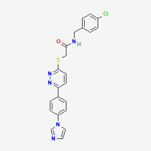 molecular formula C22H18ClN5OS B2567682 2-((6-(4-(1H-imidazol-1-yl)phenyl)pyridazin-3-yl)thio)-N-(4-chlorobenzyl)acetamide CAS No. 898441-72-0