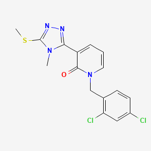 1-(2,4-dichlorobenzyl)-3-[4-methyl-5-(methylsulfanyl)-4H-1,2,4-triazol-3-yl]-2(1H)-pyridinone