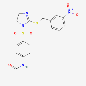N-[4-[[2-[(3-nitrophenyl)methylsulfanyl]-4,5-dihydroimidazol-1-yl]sulfonyl]phenyl]acetamide
